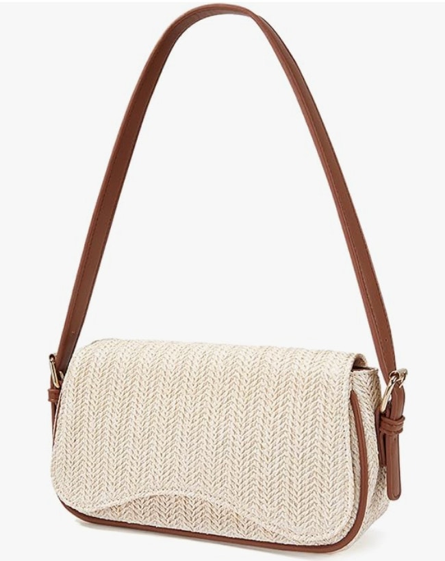 Shoulder Bag Purse, Small Handbags, Mini Clutch Purse, Underarm Crescent- Brown